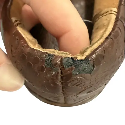 BOC Born Embossed Faux Leather Clog Shoes Women Size 9.5 Brown Slip On Comfort