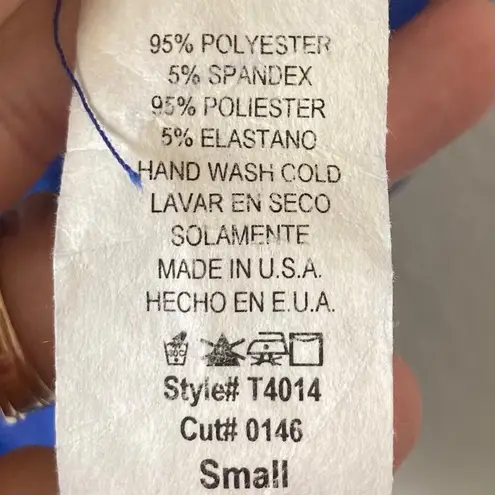 ARIA CLOTHING Sheer Mesh Sleeveless Bodysuit Size Small Blue Going Out Sexy