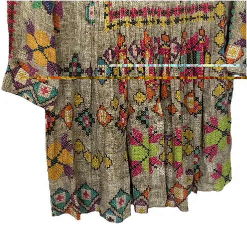 Hemant and Nandita Silk Pintuck Prima Pleated Beaded Dress Luxury Classic 10