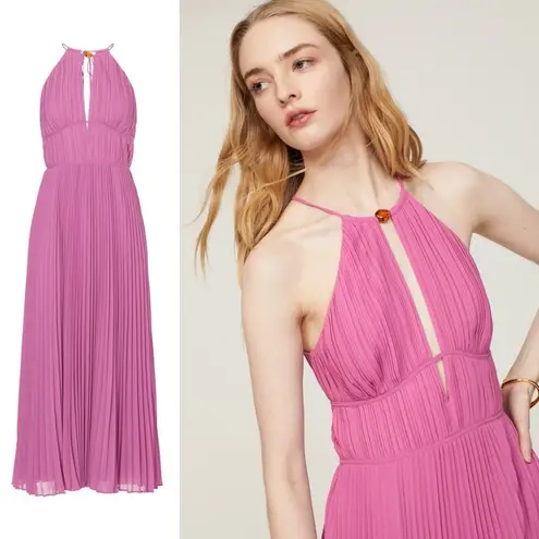 NWT Jonathan Simkhai Carli Plissé Halter Midi