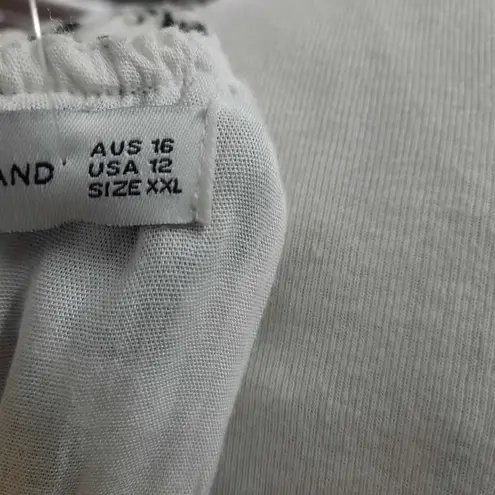 Faithfull the Brand Faithful The Brand La Pineta Dress Women 12 White Black 100% Linen Short Cut Out