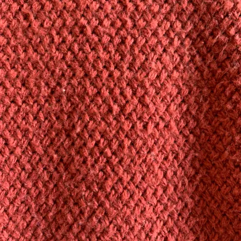 Madewell Rust Waffle Knit High Low Sweater