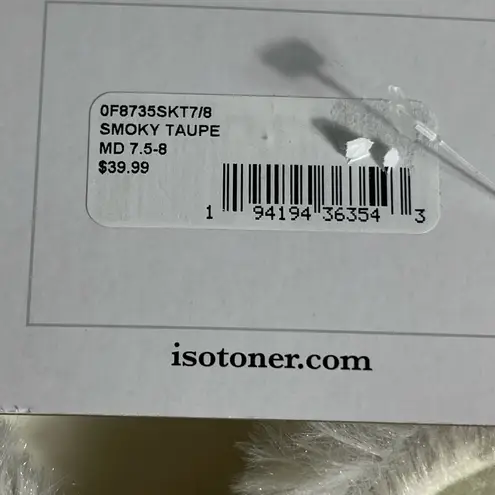 Isotoner Women’s Memory Foam Slippers Smoky Taupe Faux Fur Size 7.5–8 MD