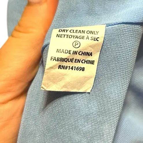 Ramy Brook Tiered Tassel Tie Neck Blouson Dress Brinley Blue Floral Size Med