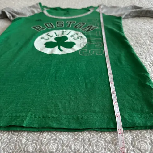Adidas  Boston Celtics Women’s Raglan Fitted Long Sleeve Tee Green Gray Size M