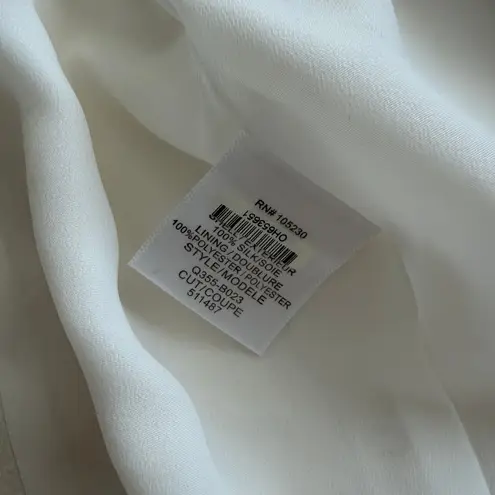 Equipment 100% Silk White Blazer Jacket Open Front Size XS