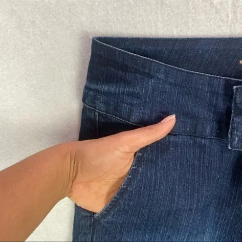 T’oui Stretch Dark Wash Denim Split Hem Flare Jean Blue Size undefined - Image 6