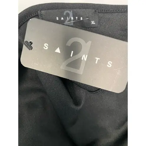 NWT 21 Saints Crop Top XL Black Double V