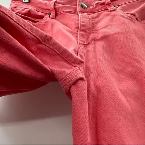 Eileen Fisher Barbiecore Pink Mid Rise Skinny Cropped Jeans Size 6