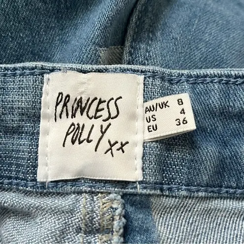 Princess Polly  Patchwork Jeans Size 4 Straight Leg High Rise Denim