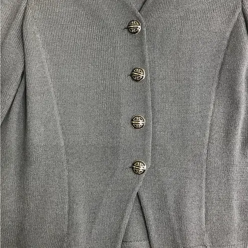 CZERNY Wool Blend Cardigan Women M Gray Elegant Feminine Classic Retro Made USA Size M