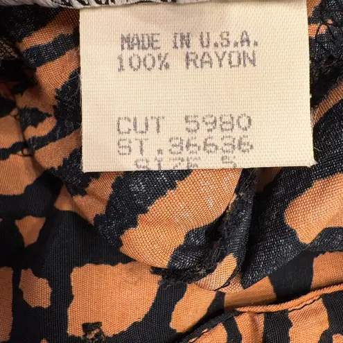 All that jazz Vintage Abstract Animal Print Midi Dress 70s 80s Tiger Cheetah S