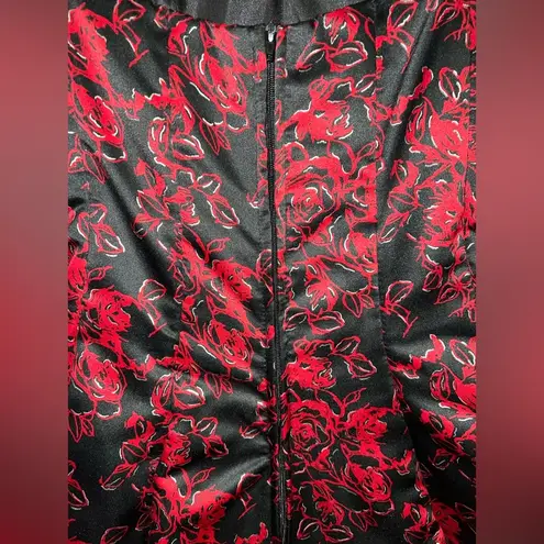 Masquerade - Strapless Red Floral Formal/Cocktail Dress w/ Tulle Skirt - NWT