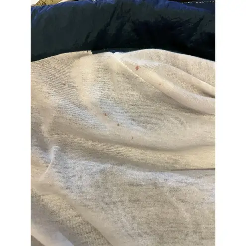 Vintage John Weitz Jacket Womens 2X Blue Embellished Crinkle Bomber Zip 80s 90s