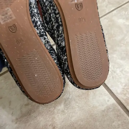 Rothy's round Flats Black White Tweed Knit Comfort Women's Shoes Size 8.5