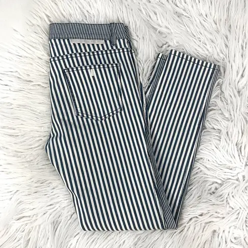 Stella McCartney Blue White Striped Straight Leg Jeans