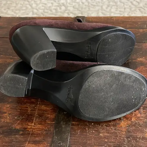 Dansko Brown Tara Suede and Leather Mary Jane Heels Size 38