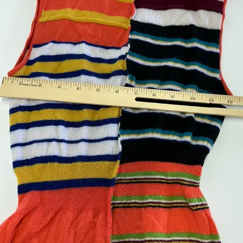 Marni Dress Womens X Small Orange Striped Patchwork Midi Wool Coastal Preppy Size XS