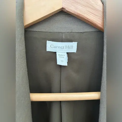 Garnet Hill Relaxed Blazer Women's 10 (M) Capers Heather Lined Lyocell Blend