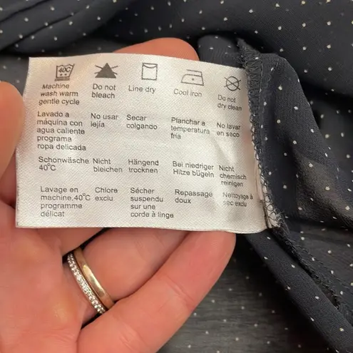 Esprit de. corp by Urban Casual Black with White Polka Dot Short Sleeve Top M