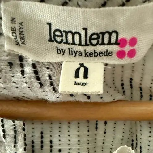 Lemlem Imani Long sleeve Grandfather Shirt Size Large