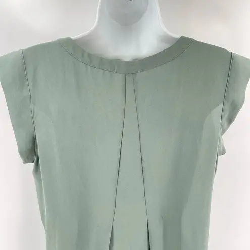 Pleione  Bailey double pleat green seafoam sleeveless blouse shirt top small EUC