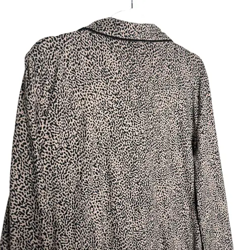 Alfani Intimates Leopard Long Sleeve Button Down Pajama Top & Bottoms Set XL Pjs
