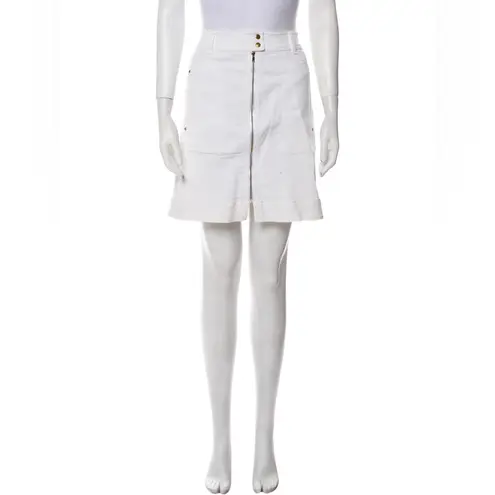 Etcetera White Denim Skirt