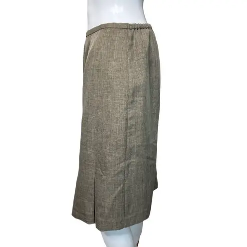 Norton Mcnaughton Skirt Womens 8 Petite Tan Pencil Straight Skirt Pleated Career