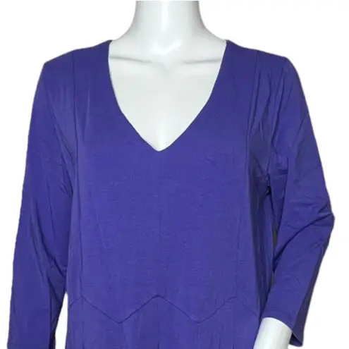 Soft Surroundings Dress Womens Medium Purple Birdsong Seamed Midi Jersey Casual
