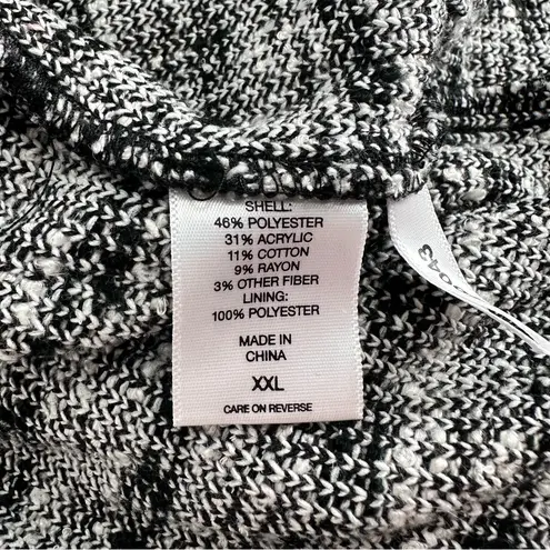 New York & Co Black White Tweed Crop Jacket size XXL Long Sleeve NWT Blazer