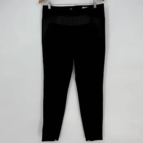 Halston Heritage Black Ponte Knit Tuxedo Ankle Zip Pants - Size 6