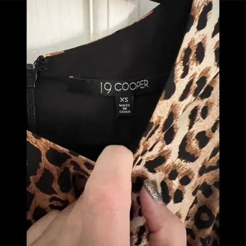 19 Cooper XS Sleeveless Tiered-Skirt Leopard Print Dress