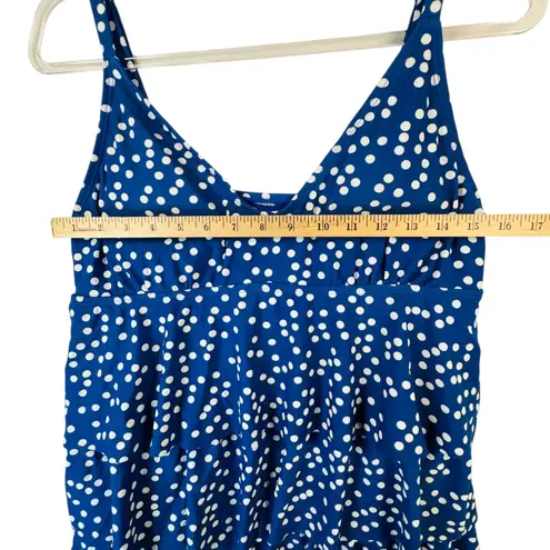 Blue Polka Dot Tiered Ruffle One