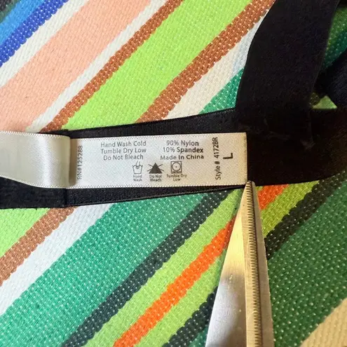 French affair Stretch Mesh & Elastic Crossover Bralette in Black size Large