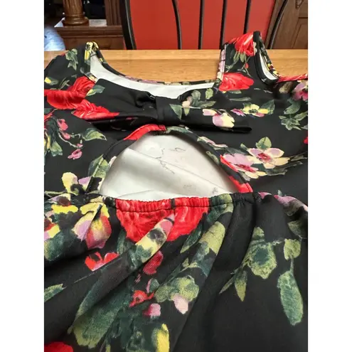 Crystal Doll EUC fit and flare sleeveless cut out bow back dress 18β p2p