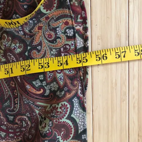 Alyn Paige multi print brown sleeveless maxi dress size 9