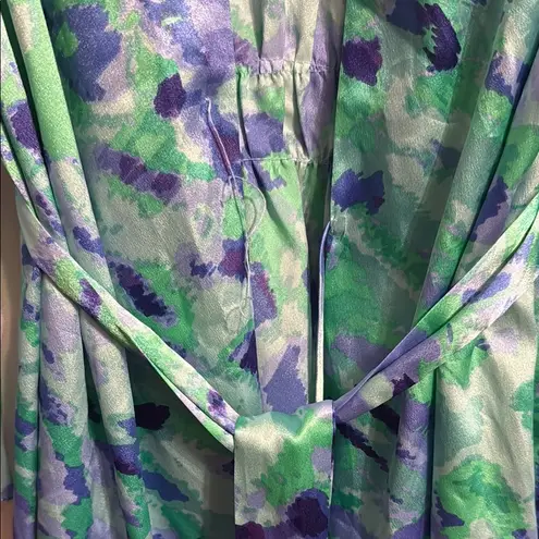Oscar de la Renta 💖 Blue & Green Watercolor Robe