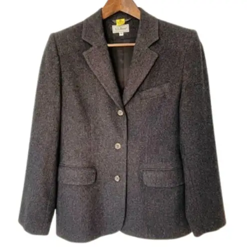 L.L. Bean Vintage Equestrian Style Wool/Cashmere Natural Fiber Jacket Gray 10