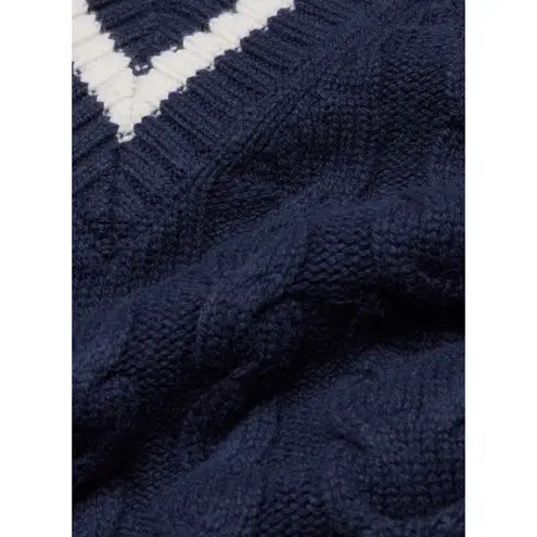 Aritzia Sunday Best Winston Sweater Vest Tennis Sweater Merino Wool Cable Knit Blue