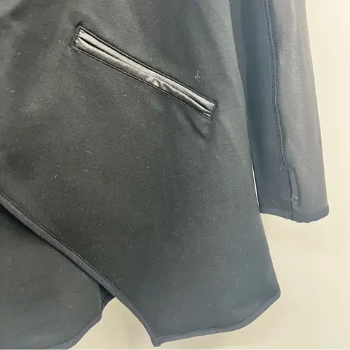 Spanx  Drape Front Jacket Very Black plus size XS NWT faux leather ponte stretch thumbnail 3