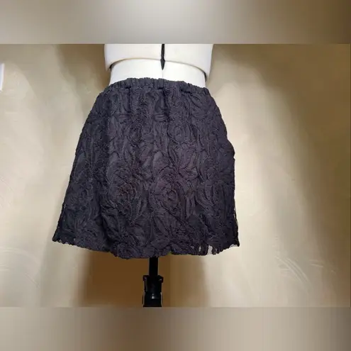 Women’s Flirty Lace Linned W/Stretch Waist Floral Black Mini Skirt, USA|Size:S