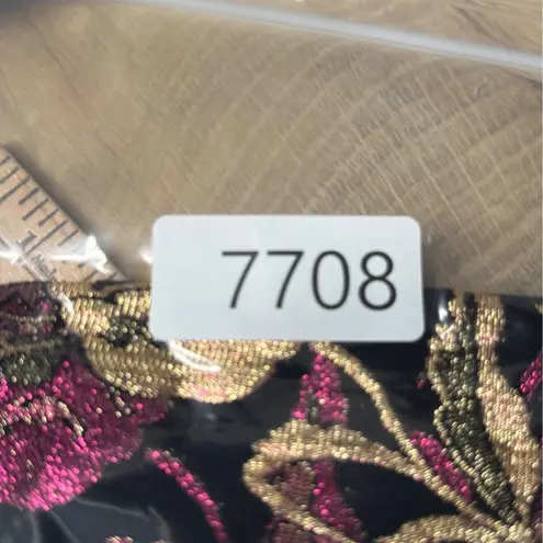 Ellen D Skirt 4 Metallic Brocade Floral Mini Pink Gold Black Party Club Glam Y2K