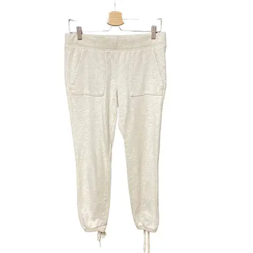 Pam & Gela Pam & Gela Lace-up Jogger Sweatpants Oatmeal Cream Gray Size Small