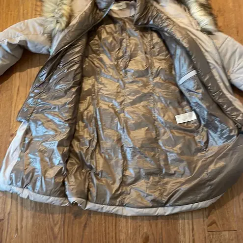 Calvin Klein  puffer jacket faux fur hood size medium