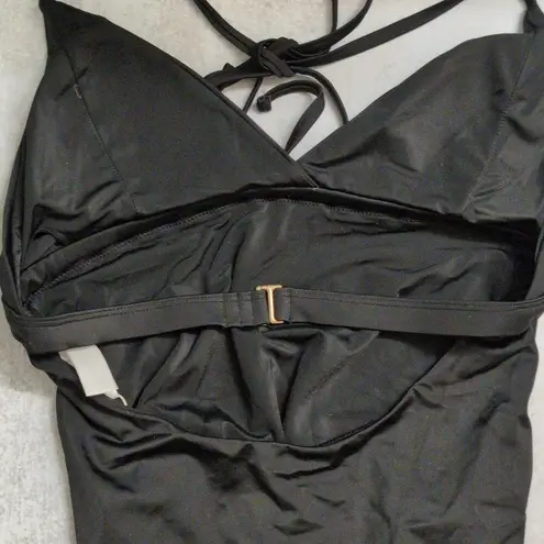 ANDIE The Lagos One Piece Black Halter Adjustable Cheeky Bottom L New