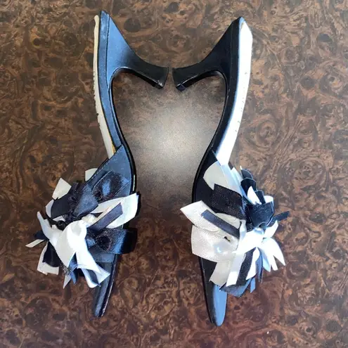 Amanda black & white Confetti mules