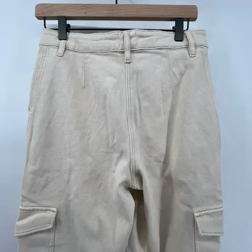 Wilfred Aritzia Free Women 4 Modern Cargo High Rise Cotton Twill Pants Cream Y2K