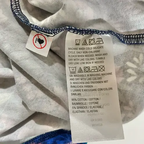 Denim & Co New Adaptive Floral Jersey Mock Neck Long Sleeve Top Blue Size Medium