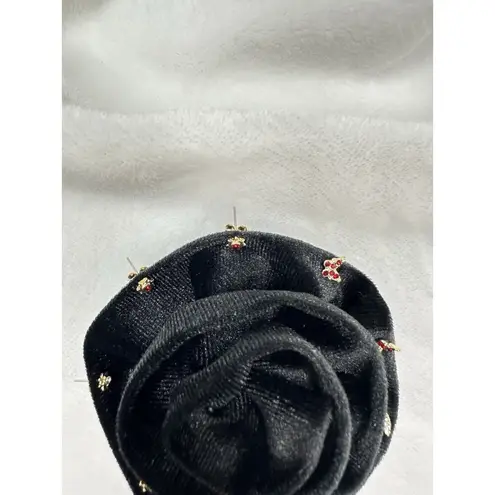 Free People NEW  Rosette Stud Pack In Black Earrings Set Brooch Pin Boho Flower